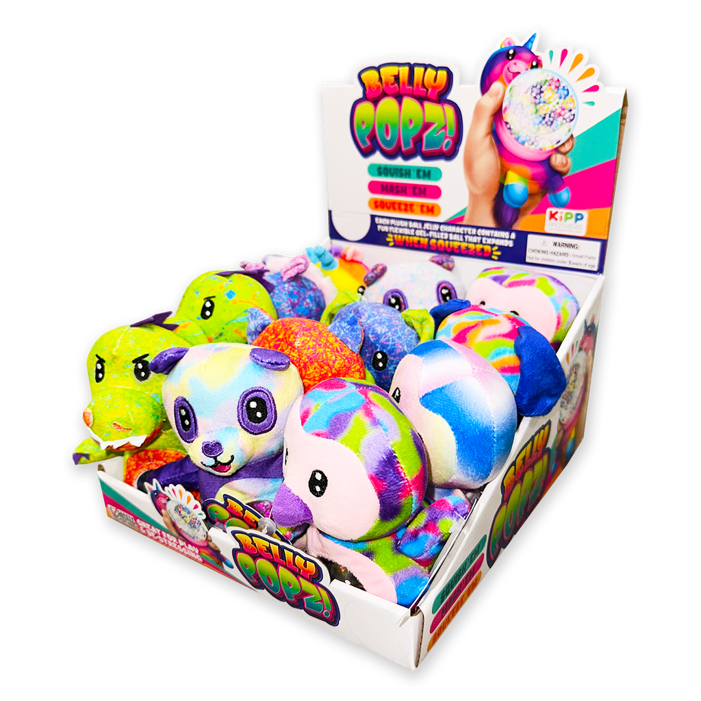 Belly Popz Squeeze Plush Stress Toy Assortment - 12/Display