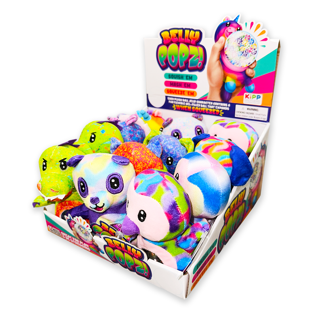 Belly Popz Squeeze Plush Stress Toy Assortment - 12/Display