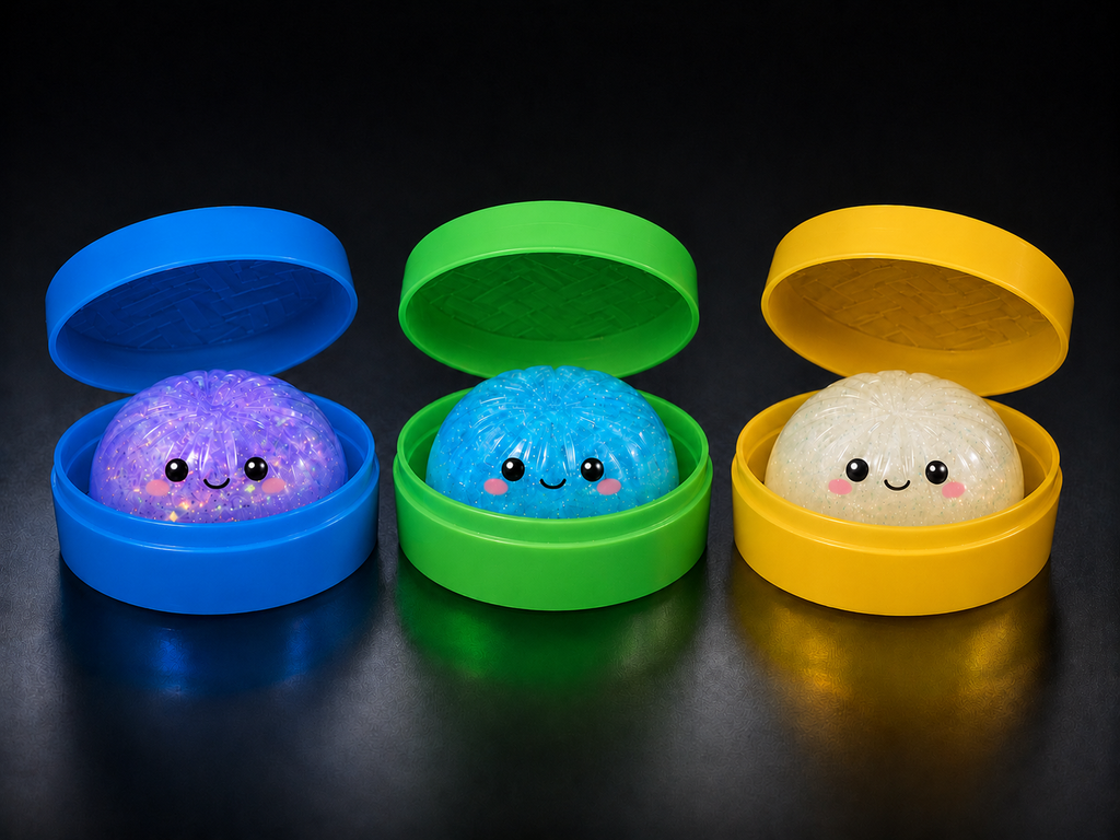 Glow-in-the-Dark Mystery Dumpling Squishy Toy - 12pc Display