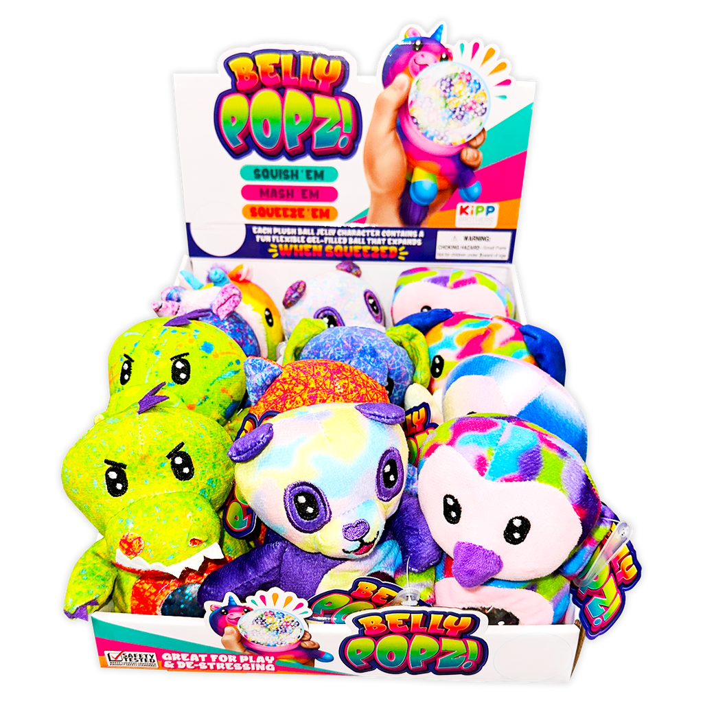 Belly Popz Squeeze Plush Stress Toy Assortment - 12/Display