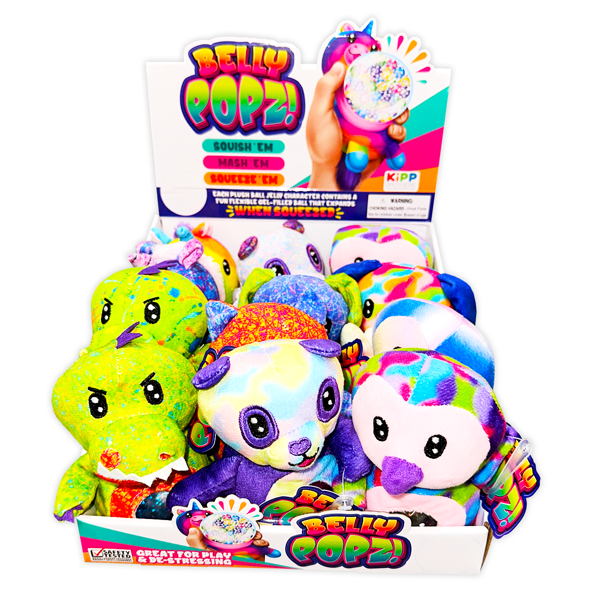 Belly Popz Squeeze Plush Stress Toy Assortment - 12/Display
