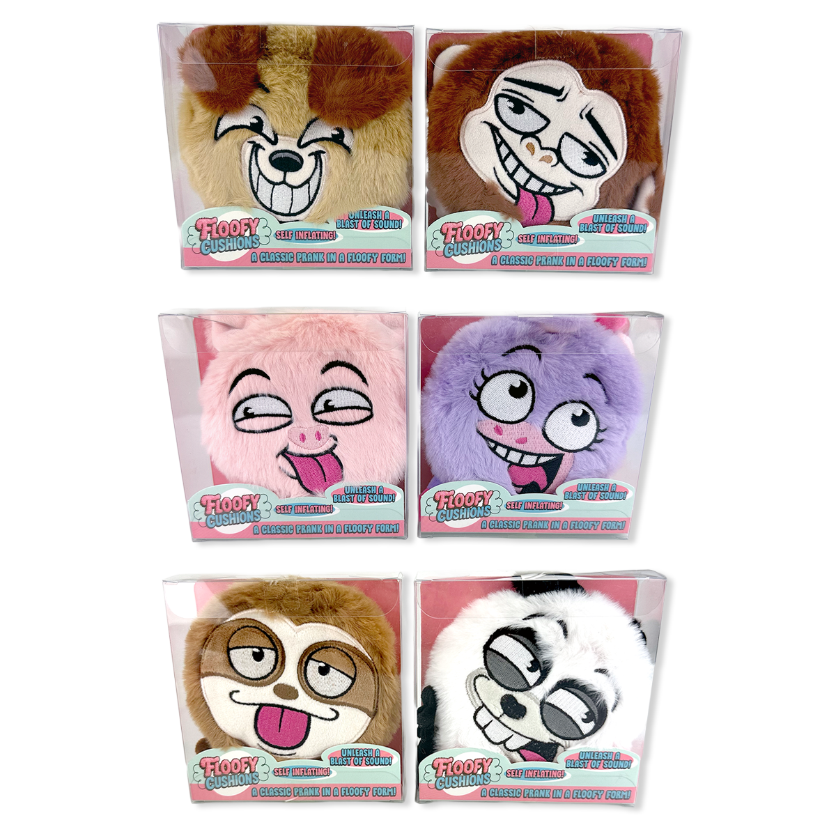 Floofy Cushions Plush Whoopee Cushion Assortment - 6/Display