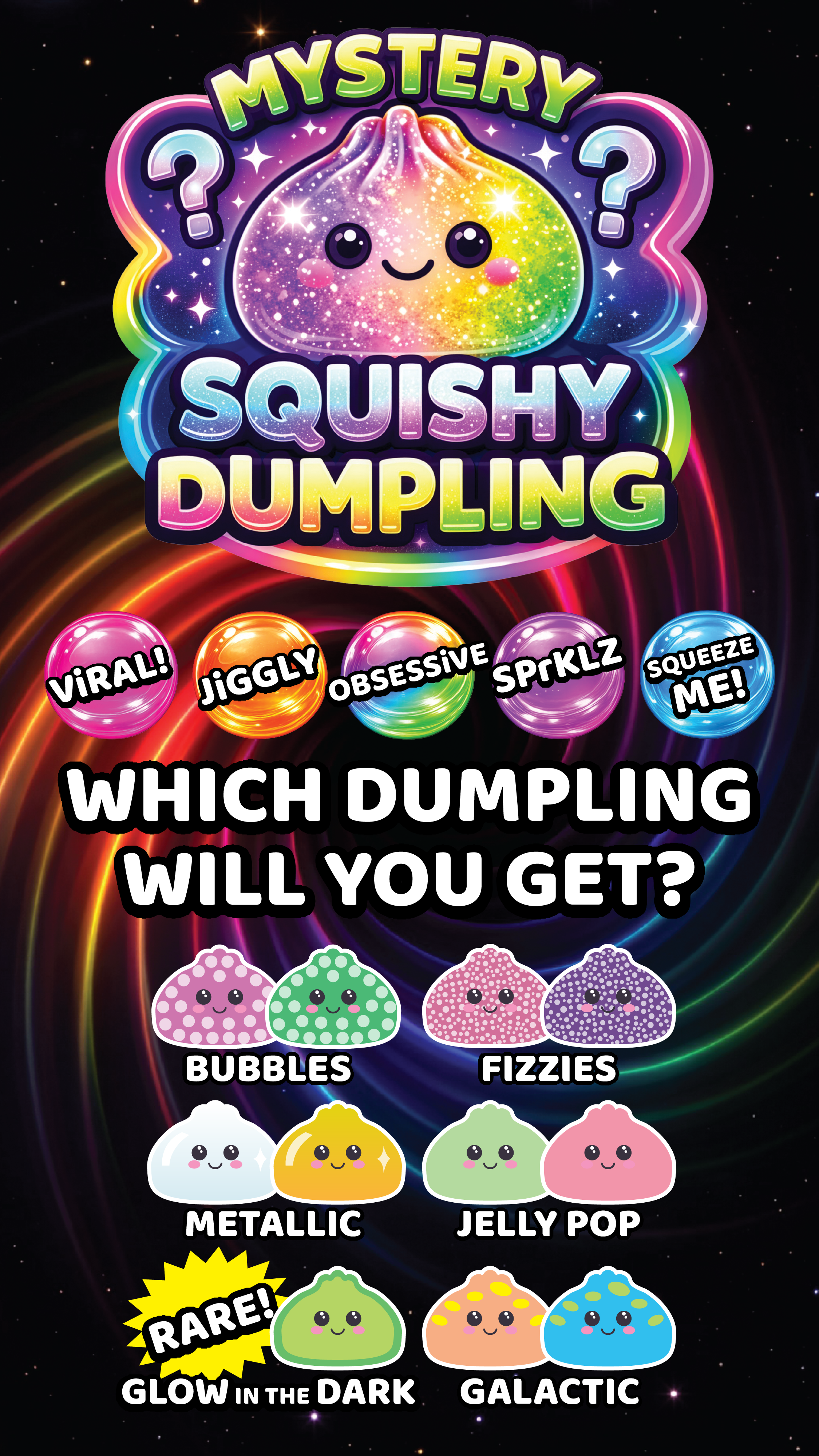 Fun Doh Mystery Dumpling Squishy Toy | 12-Piece Display