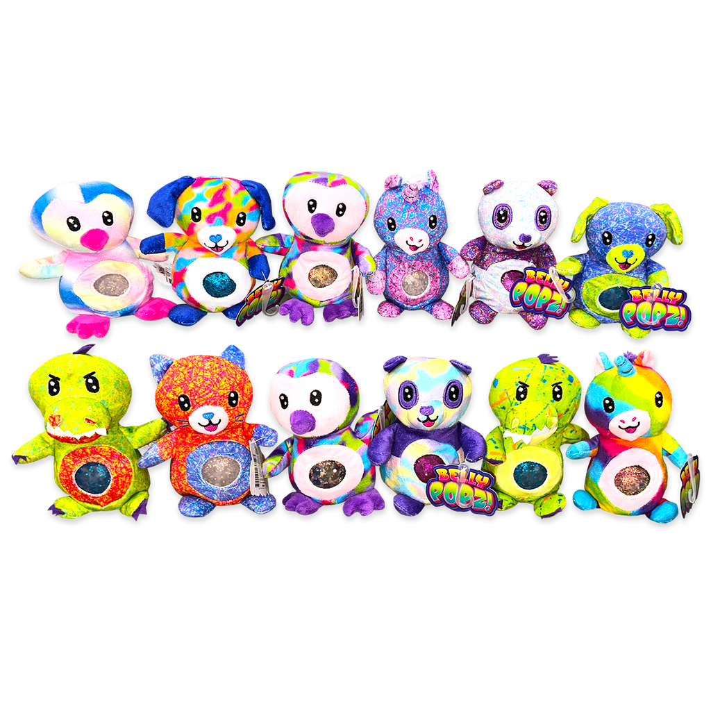 Belly Popz Squeeze Plush Stress Toy Assortment - 12/Display