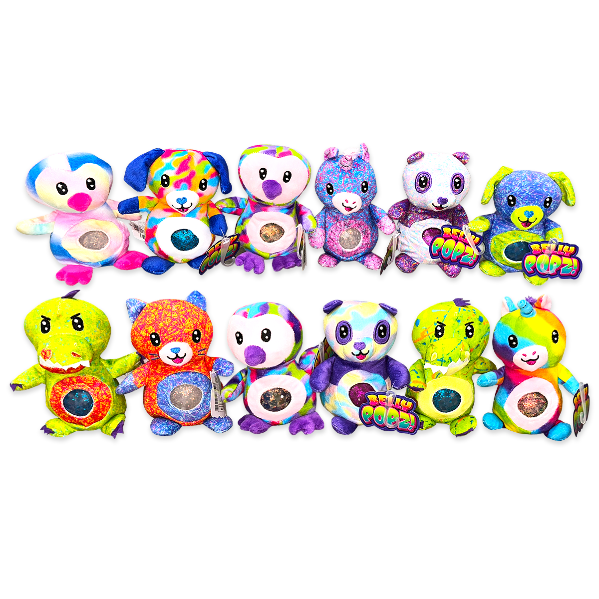 Belly Popz Squeeze Plush Stress Toy Assortment - 12/Display