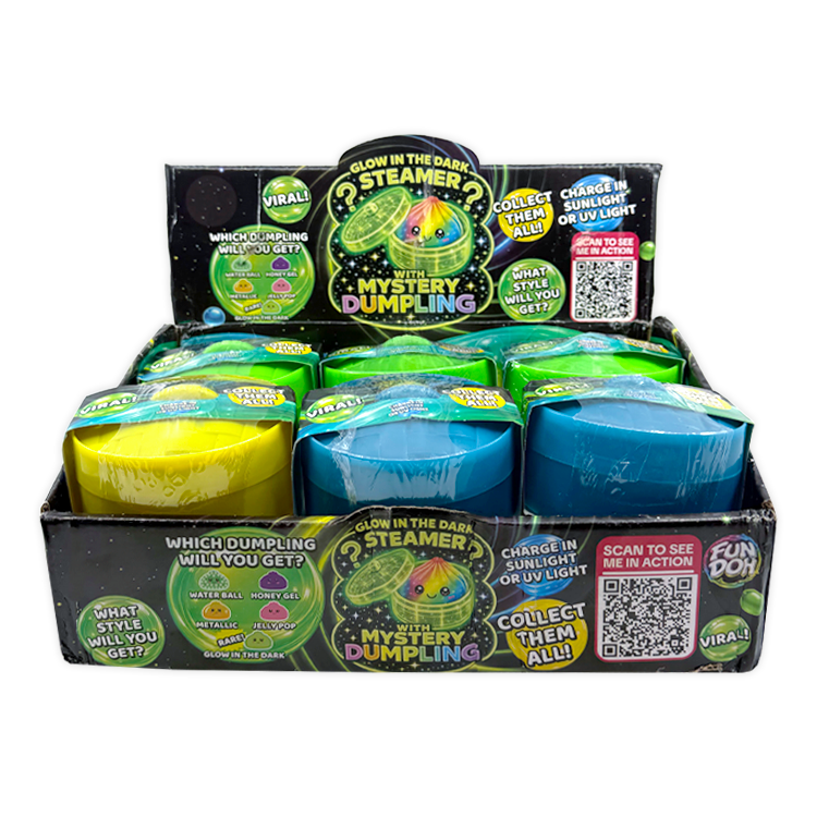 Glow-in-the-Dark Mystery Dumpling Squishy Toy - 12pc Display