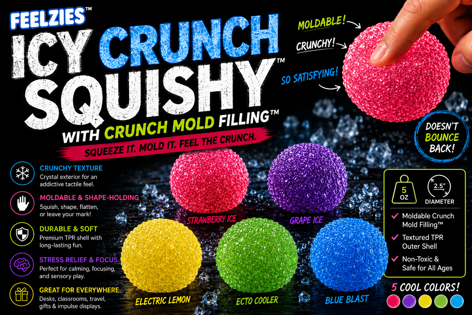 FEELZiES™ Icy Crunch Squishy™ featuring CrunchCore™ Filling