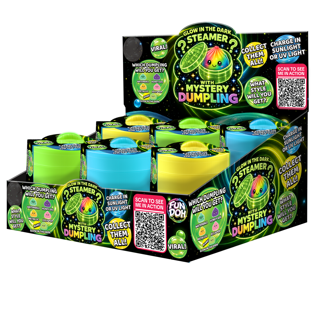 Glow-in-the-Dark Mystery Dumpling Squishy Toy - 12pc Display