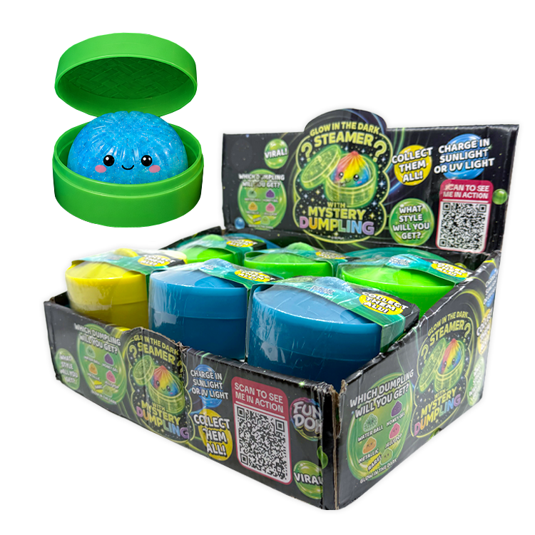 Glow-in-the-Dark Mystery Dumpling Squishy Toy - 12pc Display